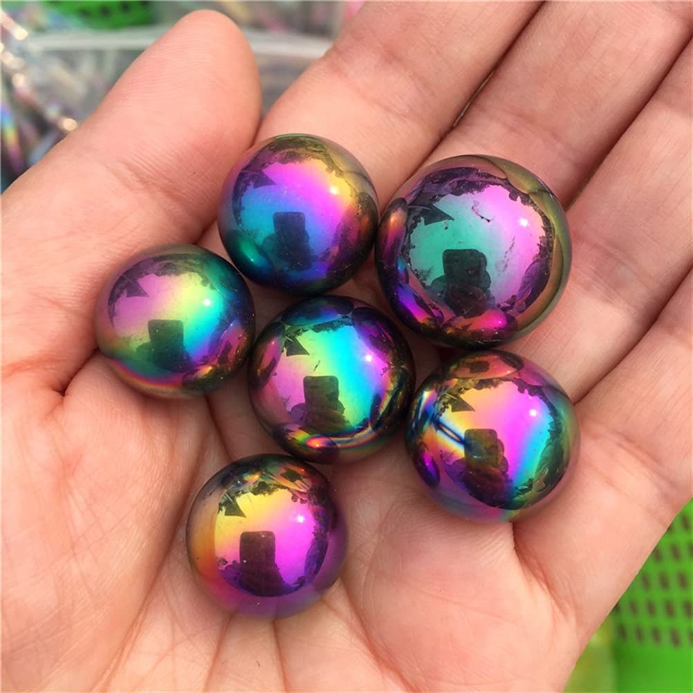 Amazon.co.jp: 瞑想のための 6 個美しい虹オーラ水晶球ボール天使