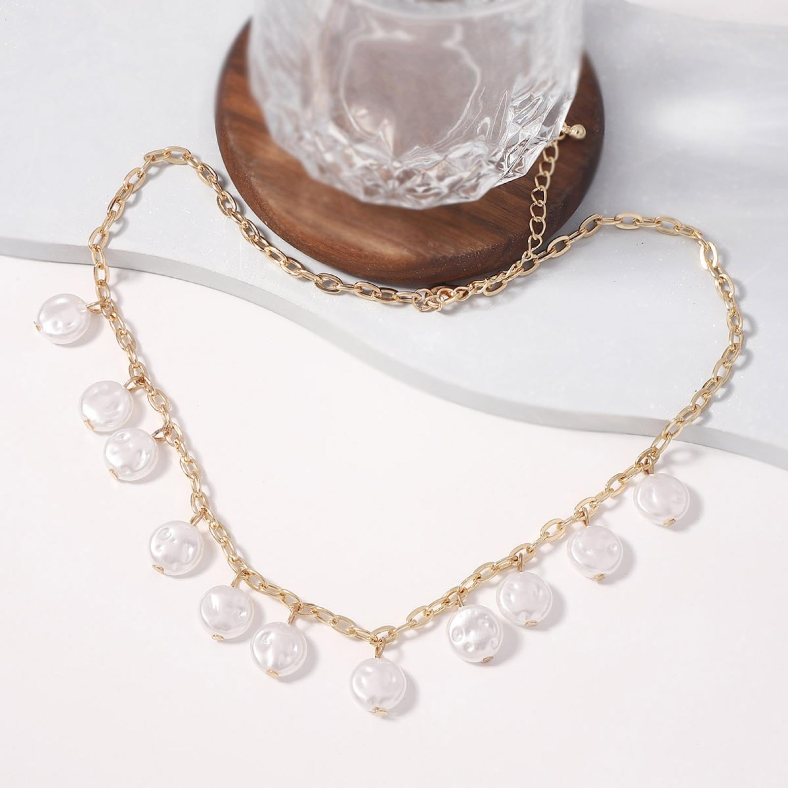 Anhänger Kette Männer Frauen Schmuck Böhmian Minimalistische Nachahmung Perlenkette