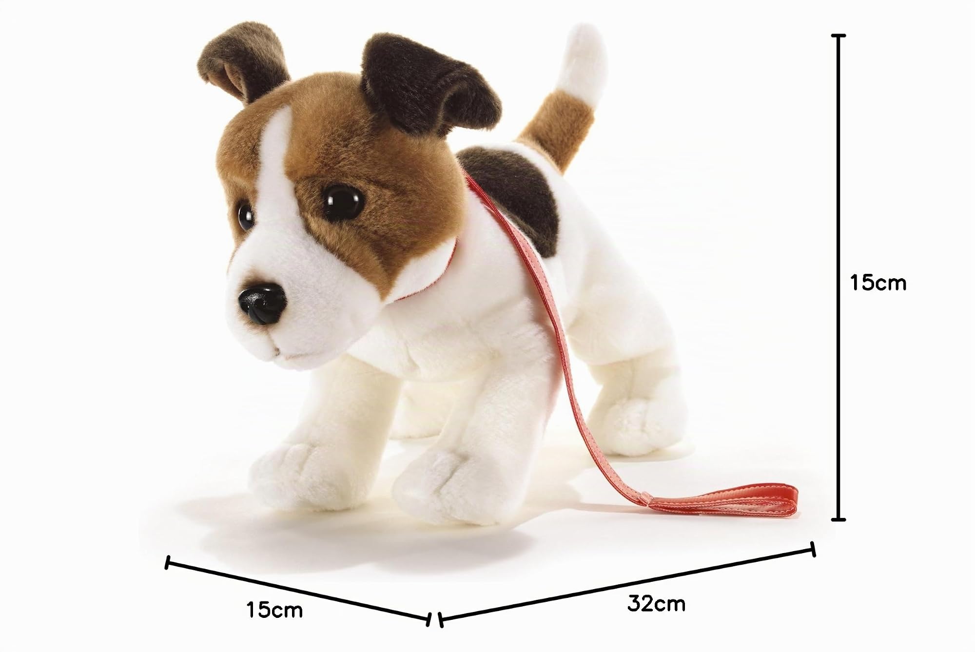 Plüsch & Company 15782 "Hunde Milo JRT mit Leine Plüsch Spielzeug, 32 cm