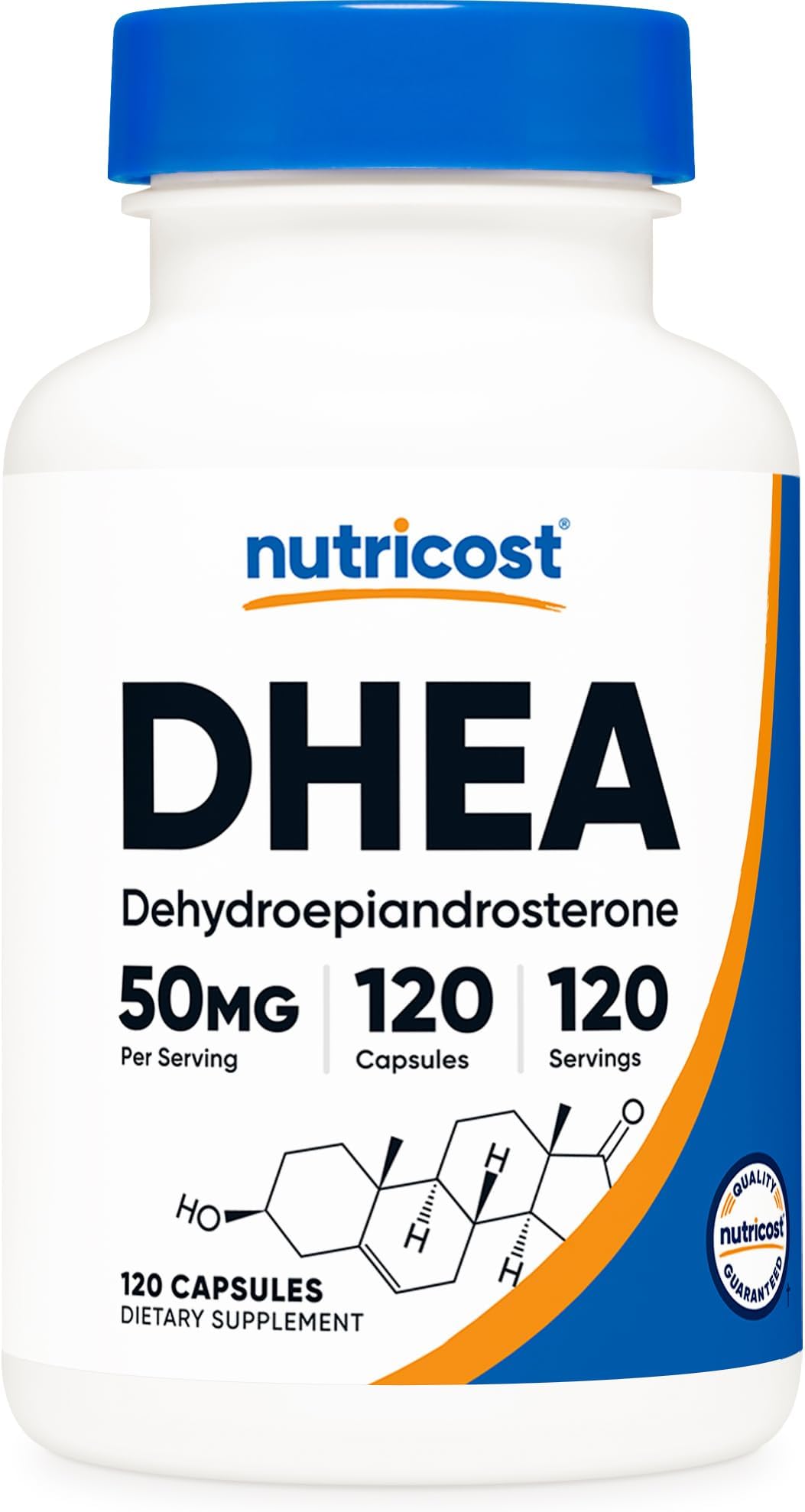 Nutricost DHEA 50mg, 120 Capsules - Gluten Free, Soy Free, Non-GMO, Supplement