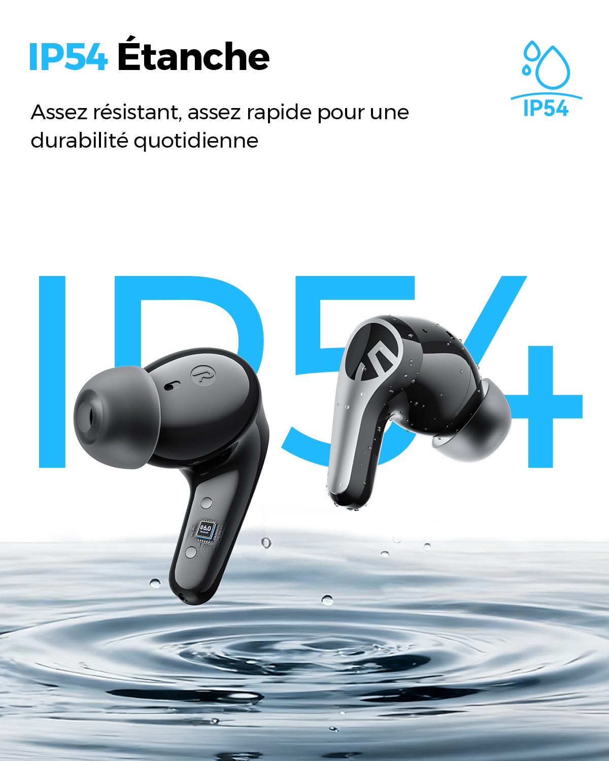 SoundPEATS C30 Écouteurs Bluetooth sans Fil ANC 52dB Autonomie 52H