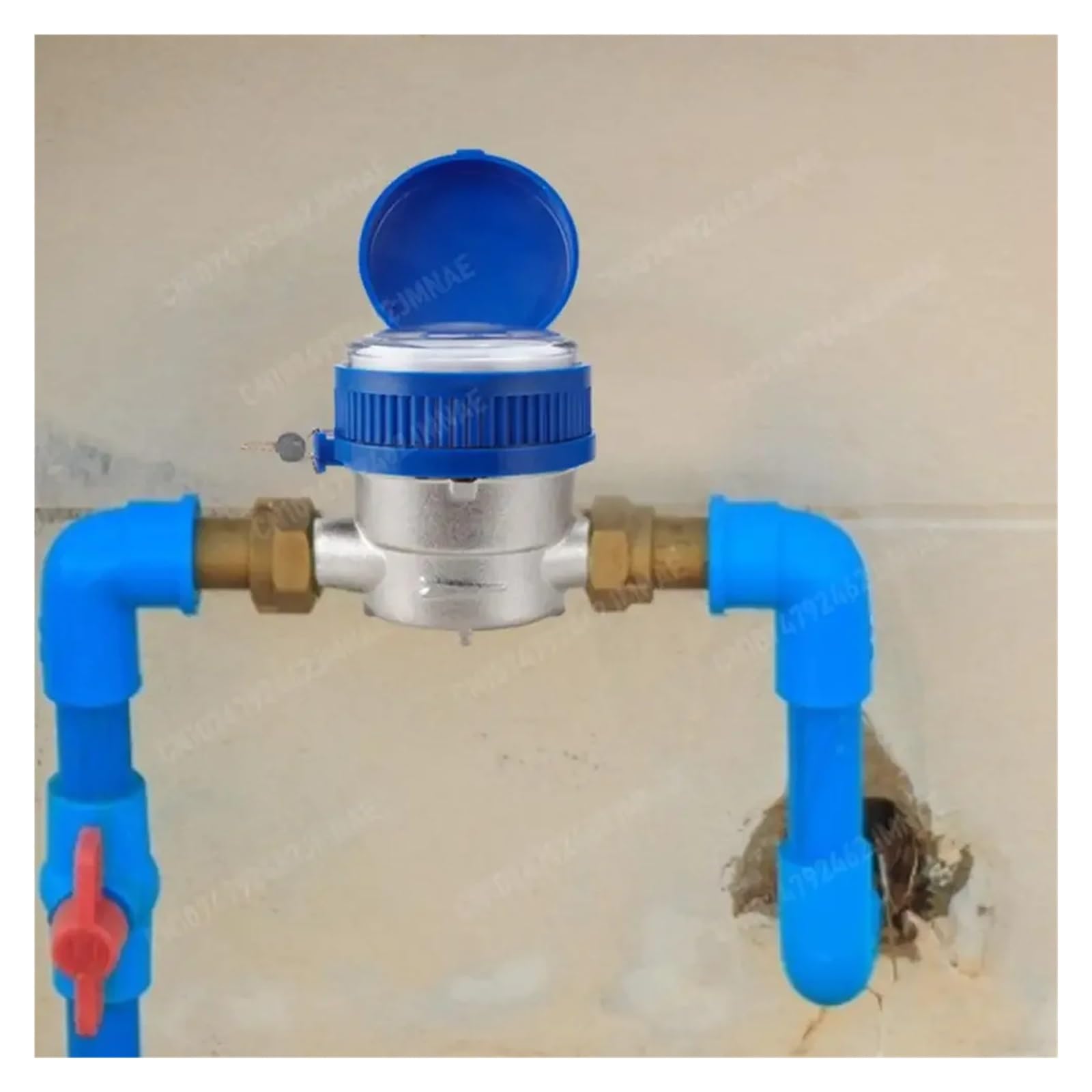 Medidor de Flujo de Agua Contador de Agua Digital, Medidor De Agua Profesional Medidor De Agua Herramientas De Medición De Flujo Con Accesorios De Cobre Instrumento De Contador De Puntero Giratorio Us