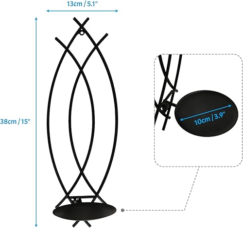 Miniatura 5 de SNAIL GARDEN Juego de 2 candelabros de pared, apliques decorativos de pared similares a llamas, candelabros de pared para velas, portavelas montado