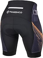 TOMSHOO 4D Padded Cycling Bike Shorts - Breathable Multi-Pocket Biker Pants with Reflective Strips & Anti-Slip Grips