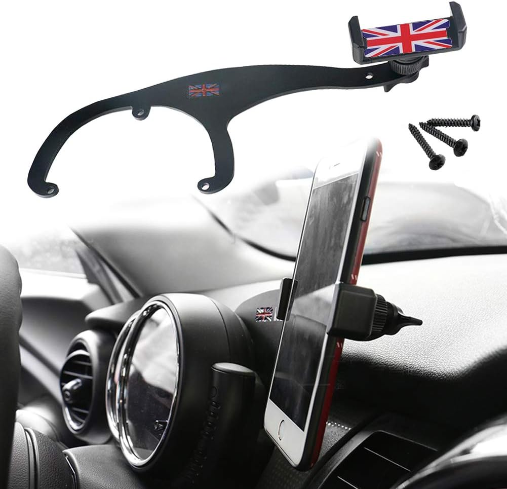 GTINTHEBOX Smartphone Cell Phone Cup Mount Holder with Cradle Rotatable Clip (Red & Blue Union Jack Flag Style, 3.5-5.5 Inch Phone) for Mini Cooper R55 R56, 1 Pack