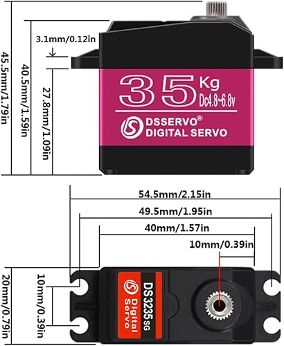 Miniatura 4 de LJWRC Servo RC de 77.2lbs Metal Gear Digital Servo con brazo para 18 110 112 escala RC Cars Piezas de actualización (270 grados)