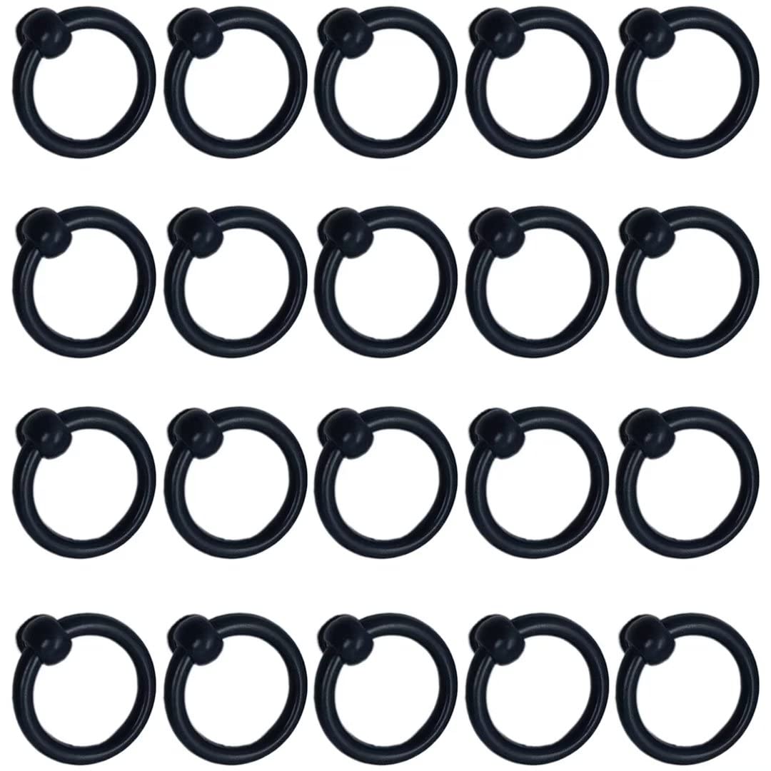 Ydhsikk Black Drawer Handles, Pack Of 20 Multicolor Multiple Sizes Zinc Alloy Door Ring Pull Handles For Cabinet Drawer Wardrobe(,Style B)