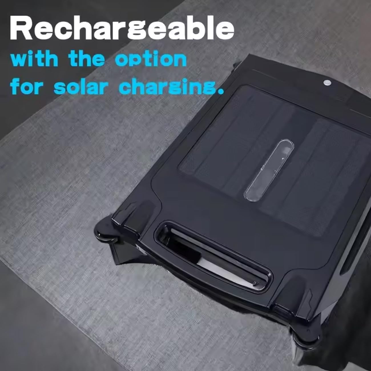 Robot pulitore per piscine senza fili Skimmer per piscine con batteria da 2500 Mha/Cestino per detriti di grande capacità, batteria e alimentazione solare, 5-10m/minuto, capacità di filtraggio 80㎡