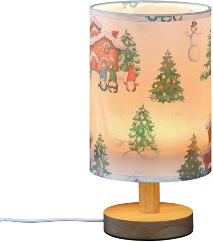 Led Table Lamp Small Lamp with Shade Christmas Gnomes Rural Houses Lamps for Small Spaces Kitchen