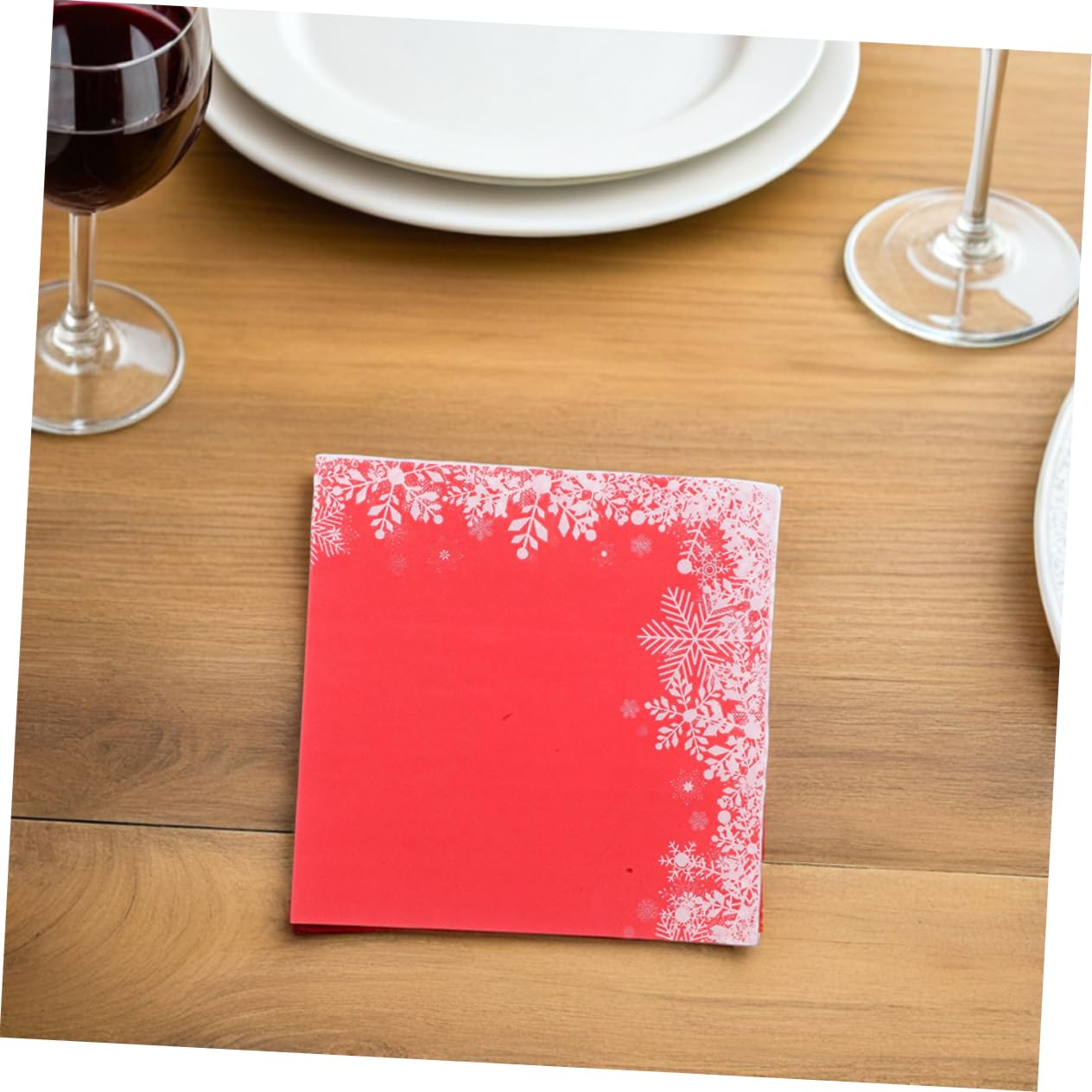 120piezas Pañuelos Para Fiestas Navideñas Servilletas De Papel Rojas De Desechables Para Cenas y Reuniones De