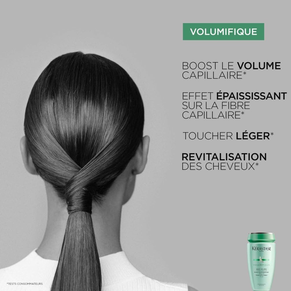 Kérastase, Résistance, Shampoing Volumateur, Pour Cheveux Fins & Plats, Bain Volumifique, 250 ml