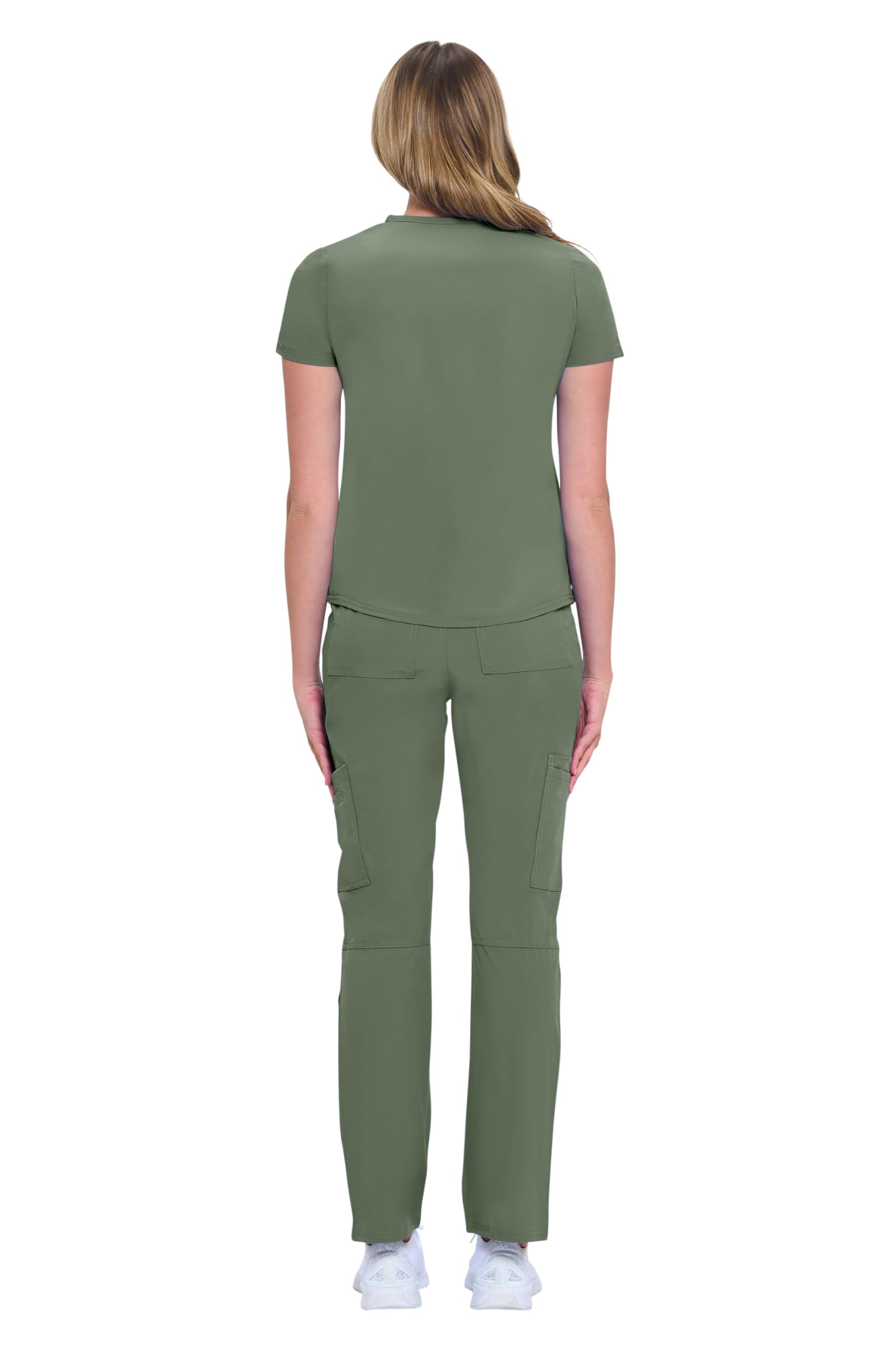 Natural Uniforms Womens 11 Pocket Cool Stretch Cargo Scrub Set with Regular and Petite Sizes