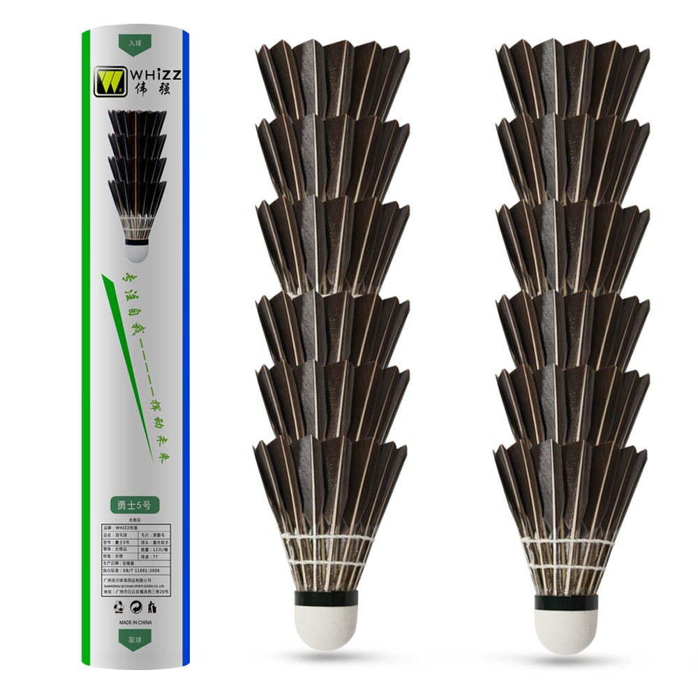 Whizz Badminton Birdies Feather Shuttlecocks, Good Flight and Durable Shuttles for Indoor Outdoor Recreational Game