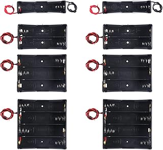 AEDIKO 8pcs 18650 Battery Holder 1/2/3/4 Slots 18650 Battery Holder with Wire for DIY Parallel or Series Circuit PCB Projects