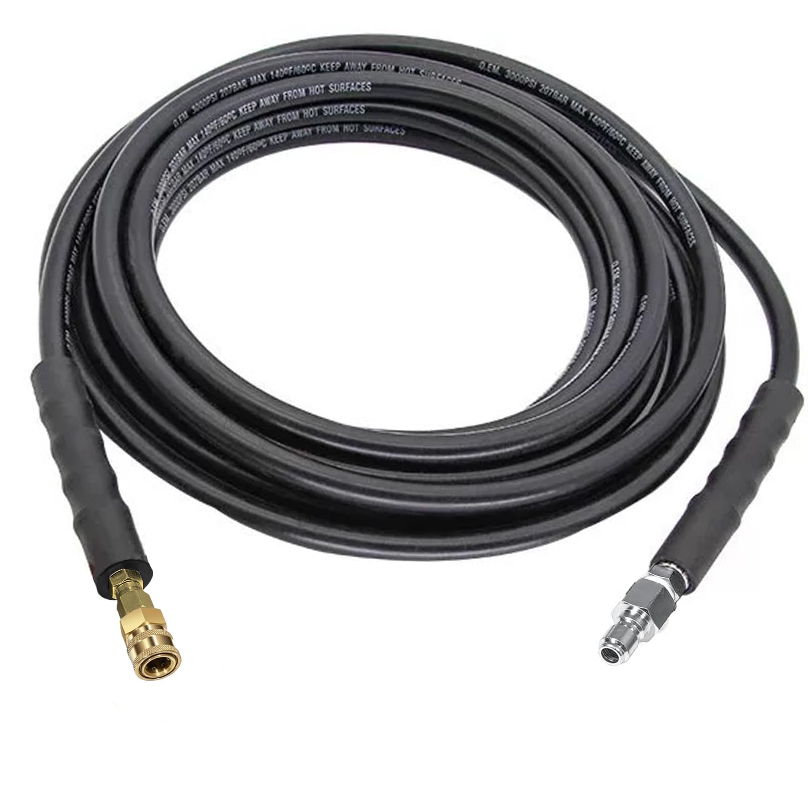 Tuyau de nettoyeur haute pression de 9,5 mm avec raccord rapide anti-abrasion