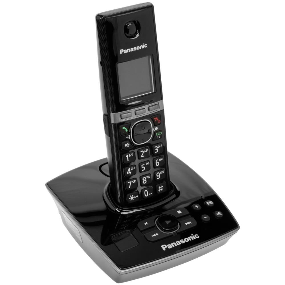 Panasonic KX-TG8061GB Telefon schnurlos mit Anrufbeantworter (1 Mobilteil) schwarz