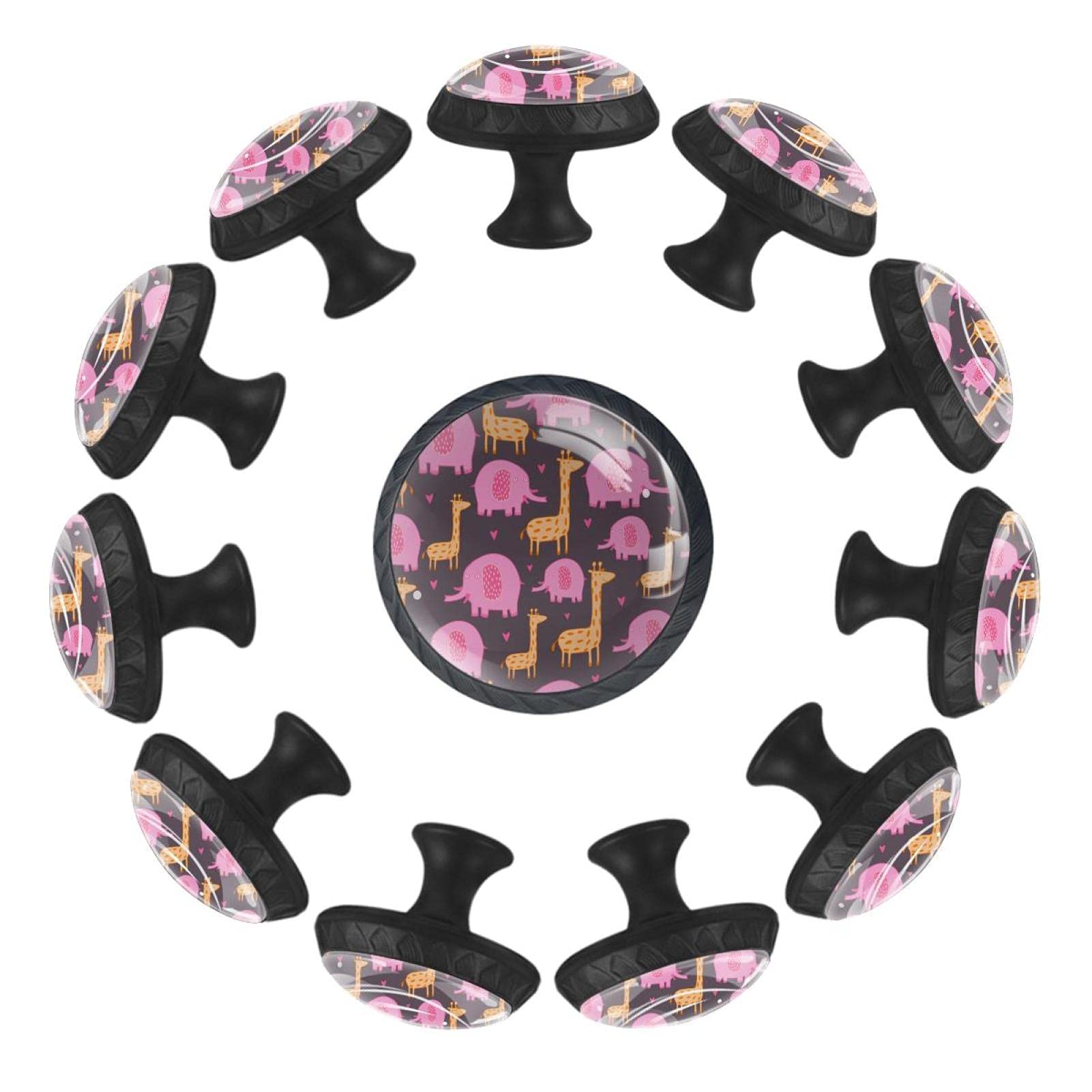 Boutons de tiroir girafe éléphant 35mm lot de 12 boutons ronds pour commode enfant