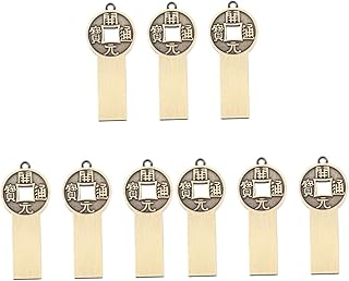 9 Peças De Moeda De Cobre Capa De Disco U Capa USB Pen Drives Pen Drive Capa De Unidade USB Prosperidade Backup Capa USB Capa Protetora De Disco USB Disco USB Concha De Metal