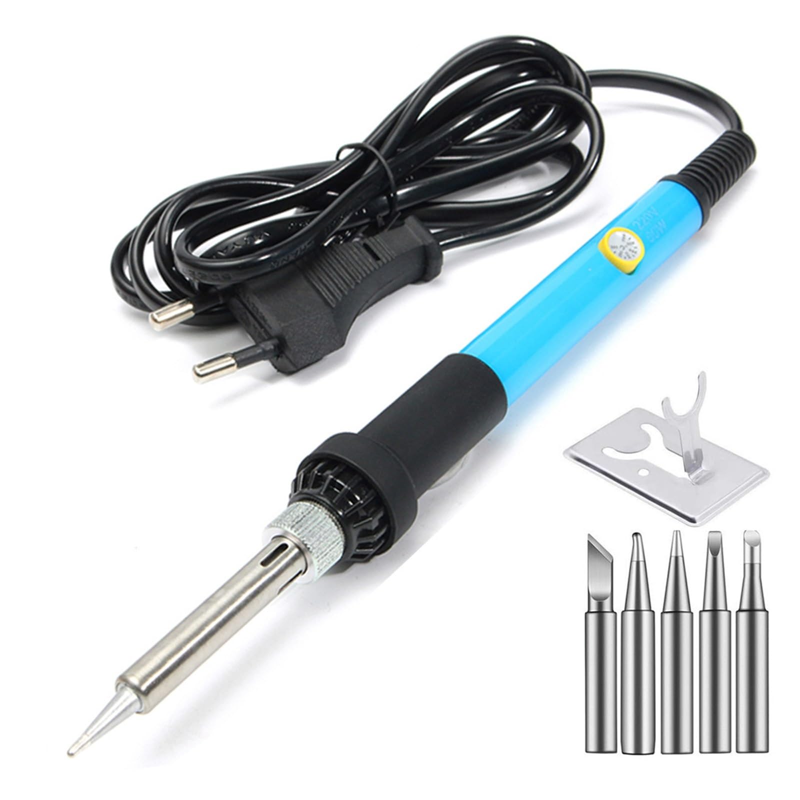 Kit saldatore, Saldatori elettrici da 60 W, ferro da stiro elettrico regolabile in temperatura, mini manico, saldatore a matita termica, strumenti di saldatura per metallo, elettrico, fai da te (Colo