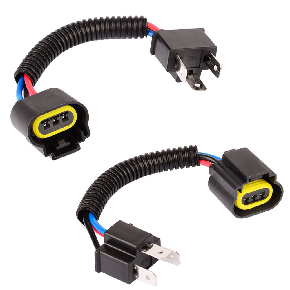 H13 9008 To H4 9003 Adapter Headlight Conversion Cable Convenient For Headlight Black PVC Plastic