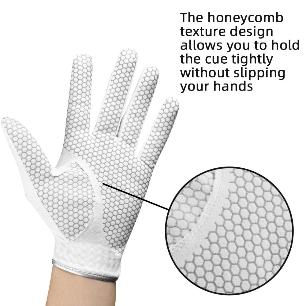 Golfhandschuhe 5 Stück Prämie Pu. Leder Golfhandschuhe Männer Linke Handgriff tragen dauerhaft flexibel bequem Golfhandschuhe Damen (Color : White 5PCS, Size : Size 24 ML)