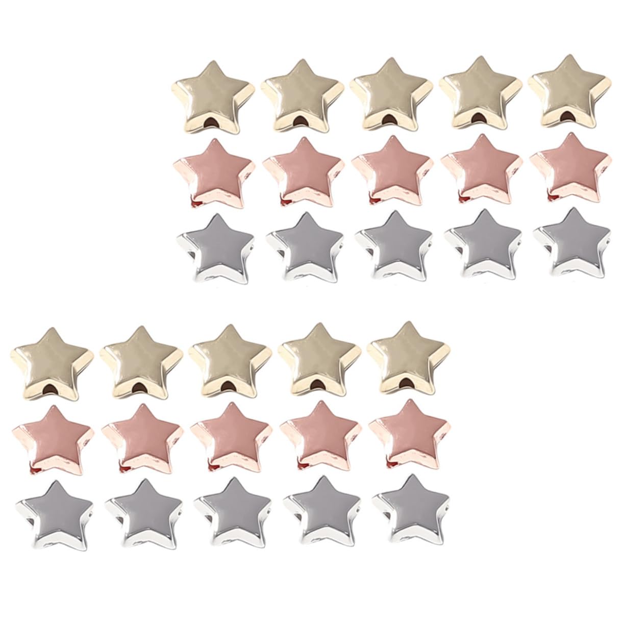 NUOBESTY 300 Piezas De Cuentas Espaciadoras De Pentagrama Collar De Estrella Cuentas De Estrella De Metal DIY Dijes En Forma De a Y Surtidos De Pendiente De