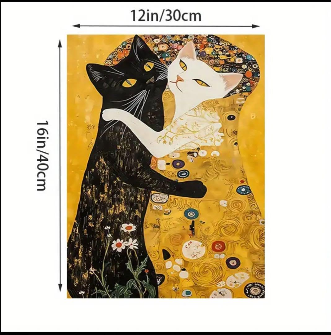 Amazon.co.jp: 【猫たちの抱擁】 クリムトの名作『接吻』オマージュ