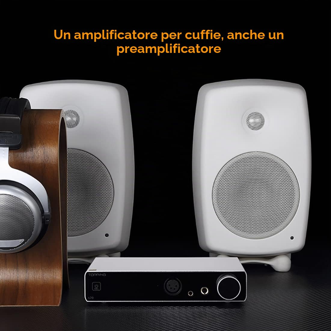 Topping L70 Balanced NFCA 6000mW x2 Amplificatore per cuffie, Ingresso TRS/RCA a 4-XLR/4.4mm/6.35mm Uscita Auricolari mplificatore per cuffie, HIFI Audio Amplificatore per cuffie (Nero)