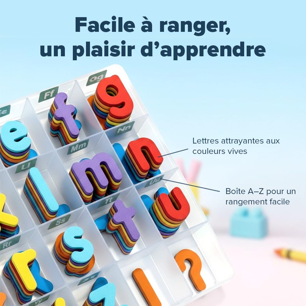 Smart Panda Lettres et Chiffres Magnétiques pour Enfants – 182 Lettres, 81 Numéros et Symboles – Aimants pour Enfants – Deux Boîtes, Un Tableau Magnétique, des Marqueurs et Une Brosse