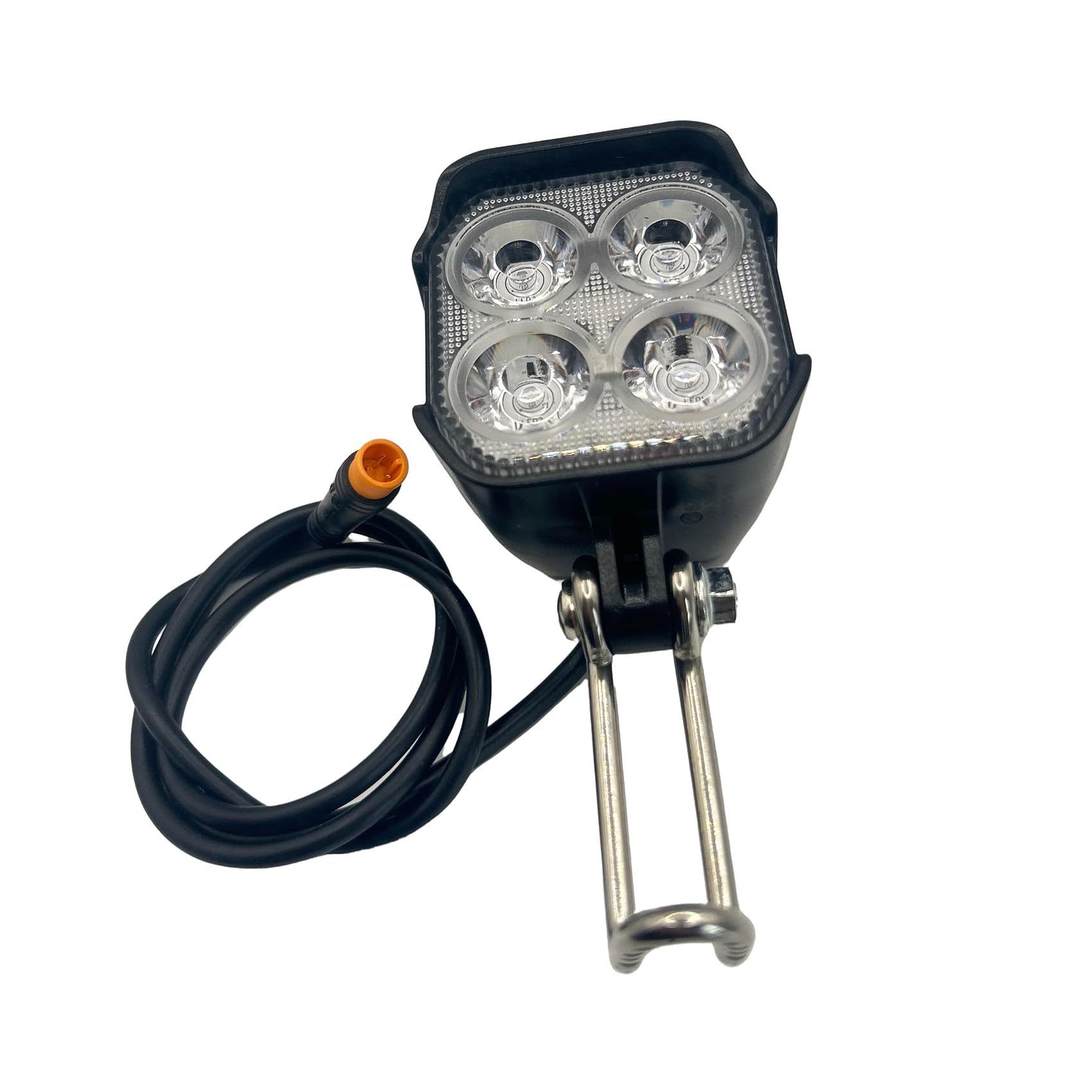 Ebike Headlight Super Bright Night Riding Horn Front Light with Horn 3 Pin Male Connector for 36V 48V Foldable Mountain EBikes 470 Lux Brightness Bicycle Light