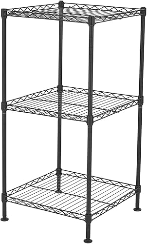 Torre de estantería de alambre, estantes de almacenamiento de 3 estantes, estantes de almacenamiento de metal de alambre resistente, 3 niveles,