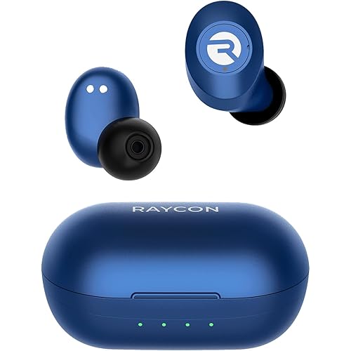 Raycon Everyday Earbuds Classic Bluetooth Wireless with Microphone - Stereo Sound, Active Noise Canceling, in-Ear Bluetooth Headset True Wireless Earbuds 32 Hours Playtime (Blue)