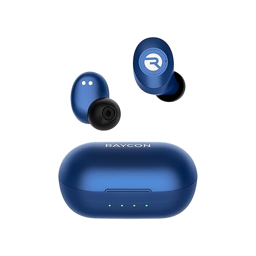 Raycon Everyday Earbuds Classic Bluetooth Wireless with Microphone - Stereo Sound, Active Noise Canceling, in-Ear Bluetooth Headset True Wireless Earbuds 32 Hours Playtime (Blue)