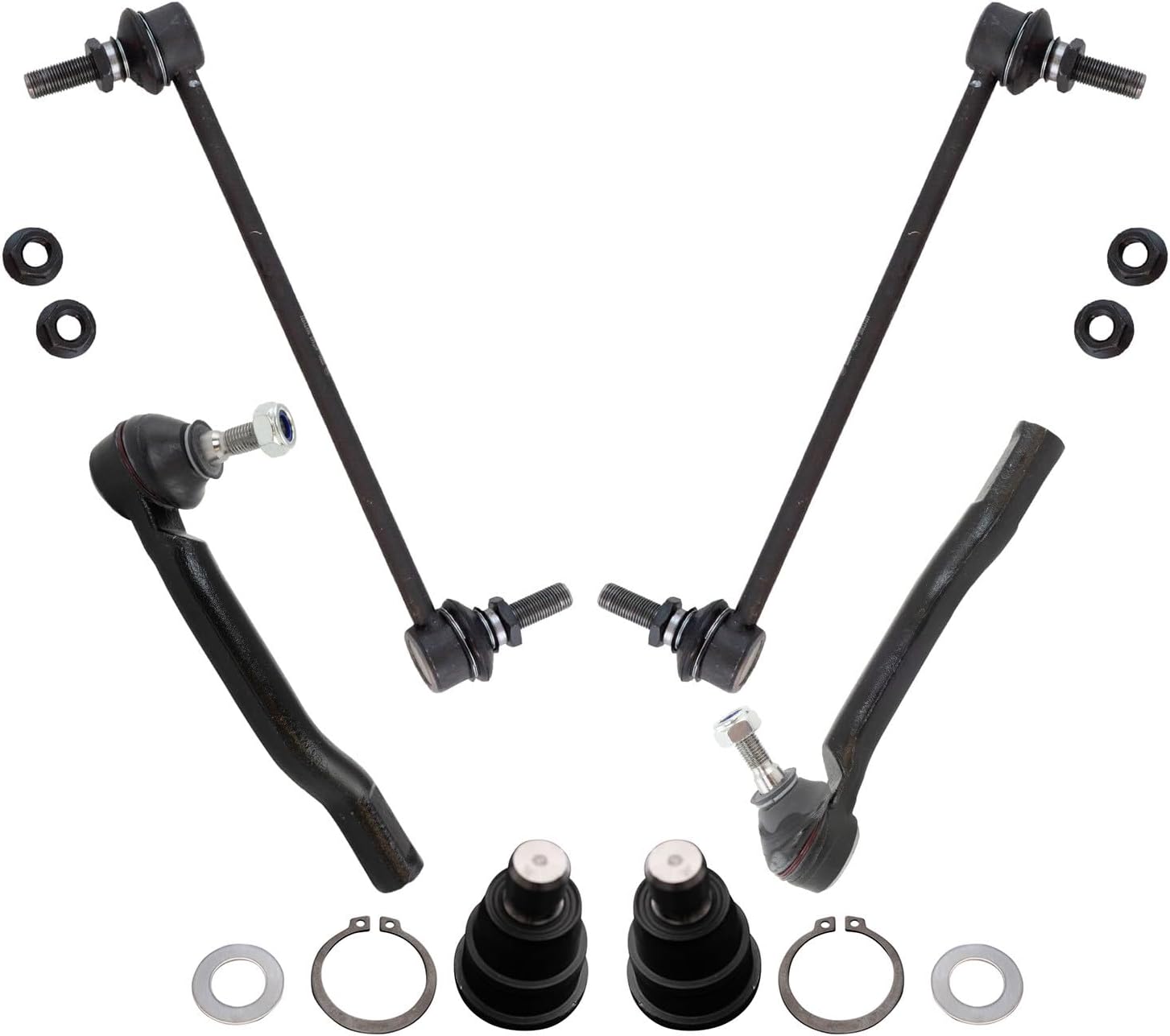 TRQ Front Steering & Suspension Kit Compatible with 2011-2014 Nissan Juke LEAF
