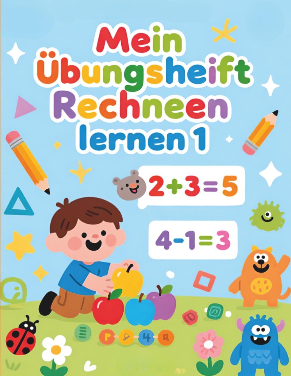 Mein Übungsheft Rechnen lernen 1: Übungen zum Zählen von Gegenständen, Addition und Subtraktion mit Lösungsteil für Kinder im Vorschulalter und in der 1. Klasse