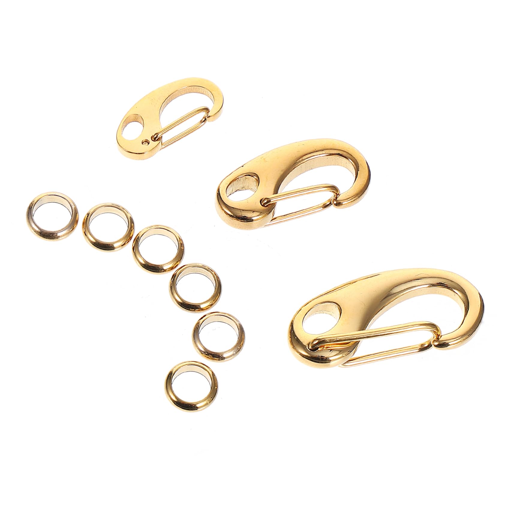 Yardwe 3Pcs Stainless Steel Pet Tag Clips with Quick Clip Split Load Hooks Rings Durable Harness Clip Ring for Easy Attachment of Dog Cat Id Tags