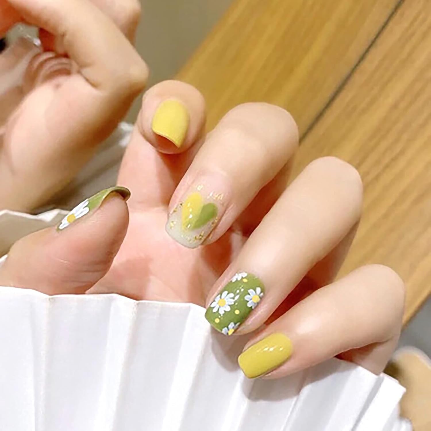 500Pcs Medium Square Nail Tips Full Cover Acrylic False Nails with Case for DIY Nail Art, 10 Sizes (Natural)