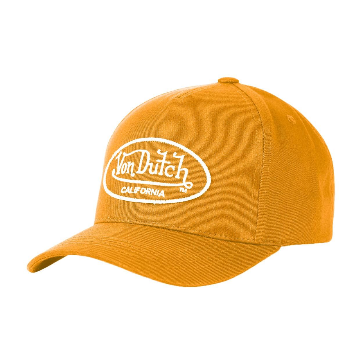 Von Dutch Men's & Women's Adjustable Cap, Original and Comfortable Baseball Cap, Orange / White, One Size