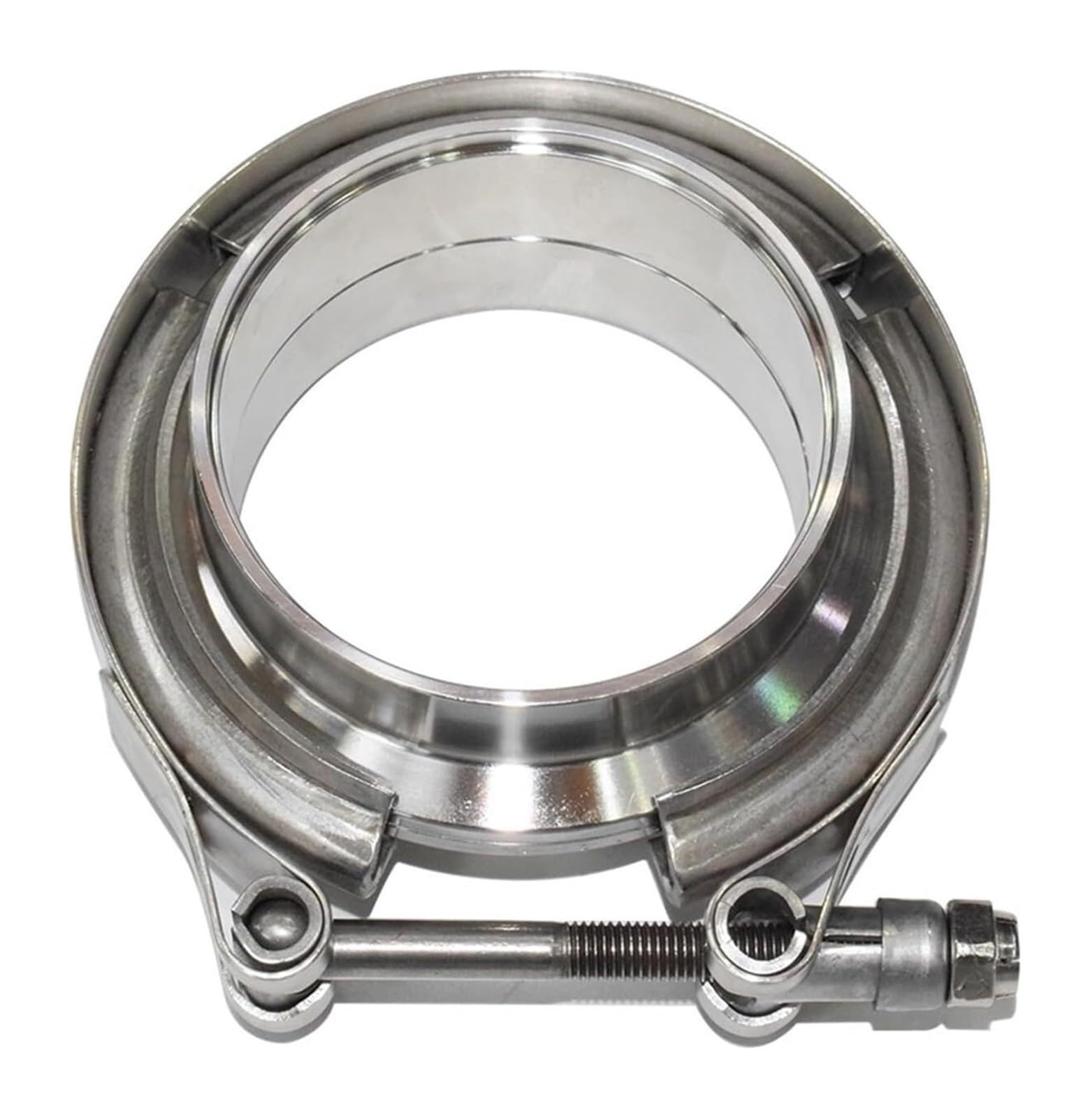 Ridramento One Color Hose Pipe Clamps, V Band Clamp Exhaust 304 Stainless Steel Turbo Flange Kit 1.5-6 Inches