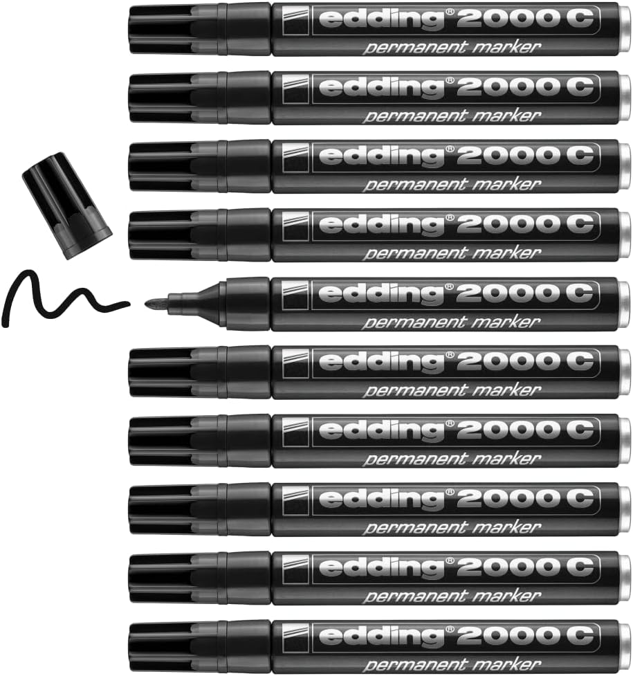2000C Permanent Marker Bullet Tip 1.5-3mm Line Black Ref 2000C-001 [Pack of 10]