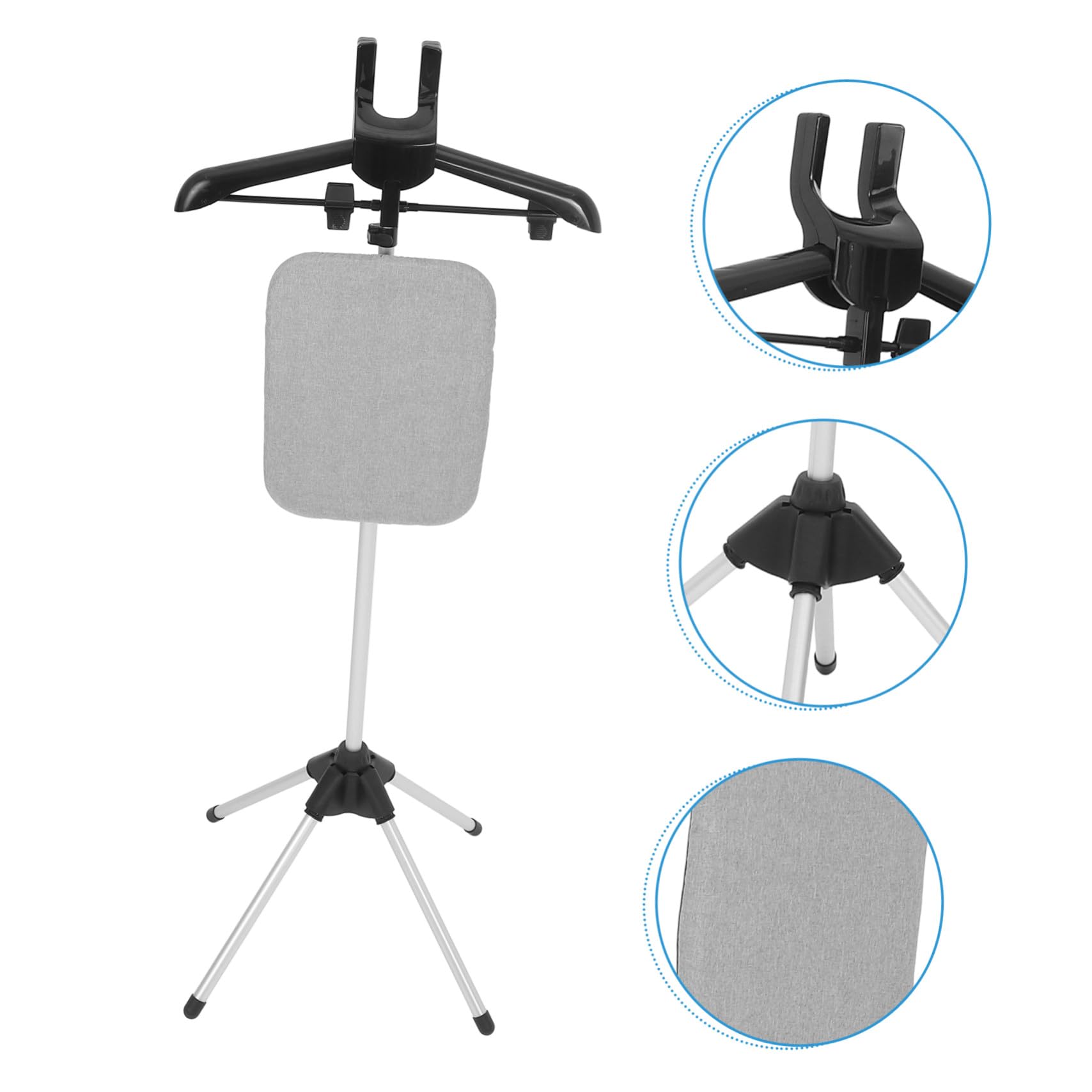 ABOOFAN Soporte para Plancha de Vapor Tabla de Planchar Integrada, Estructura Plegable de Aleación de Aluminio Ajustable de 90 a 160cm para Ropa y Prendas