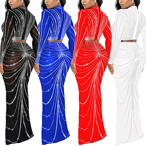 Image of PORRCEY Sexy Elegant Rhinestone Party Club Night Formal Dress for Women