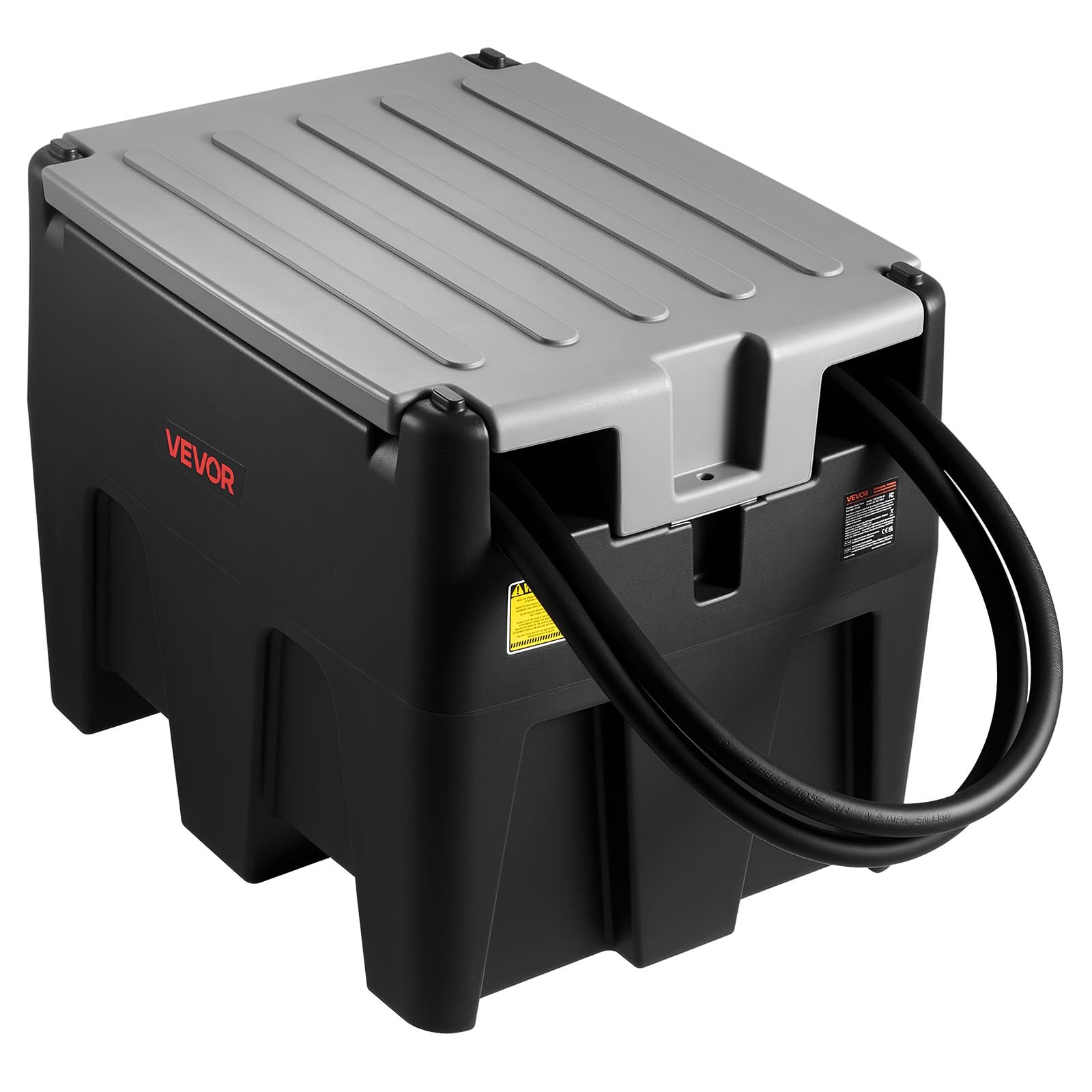 VEVOR Serbatoio per Diesel Portatile Capacità 220 Litri, Serbatoio per Carburante con Pompa di Trasferimento Elettrica da 12 V Potenza 140W, Lunghezza Cavo Alimentazione 3,9m, Nero