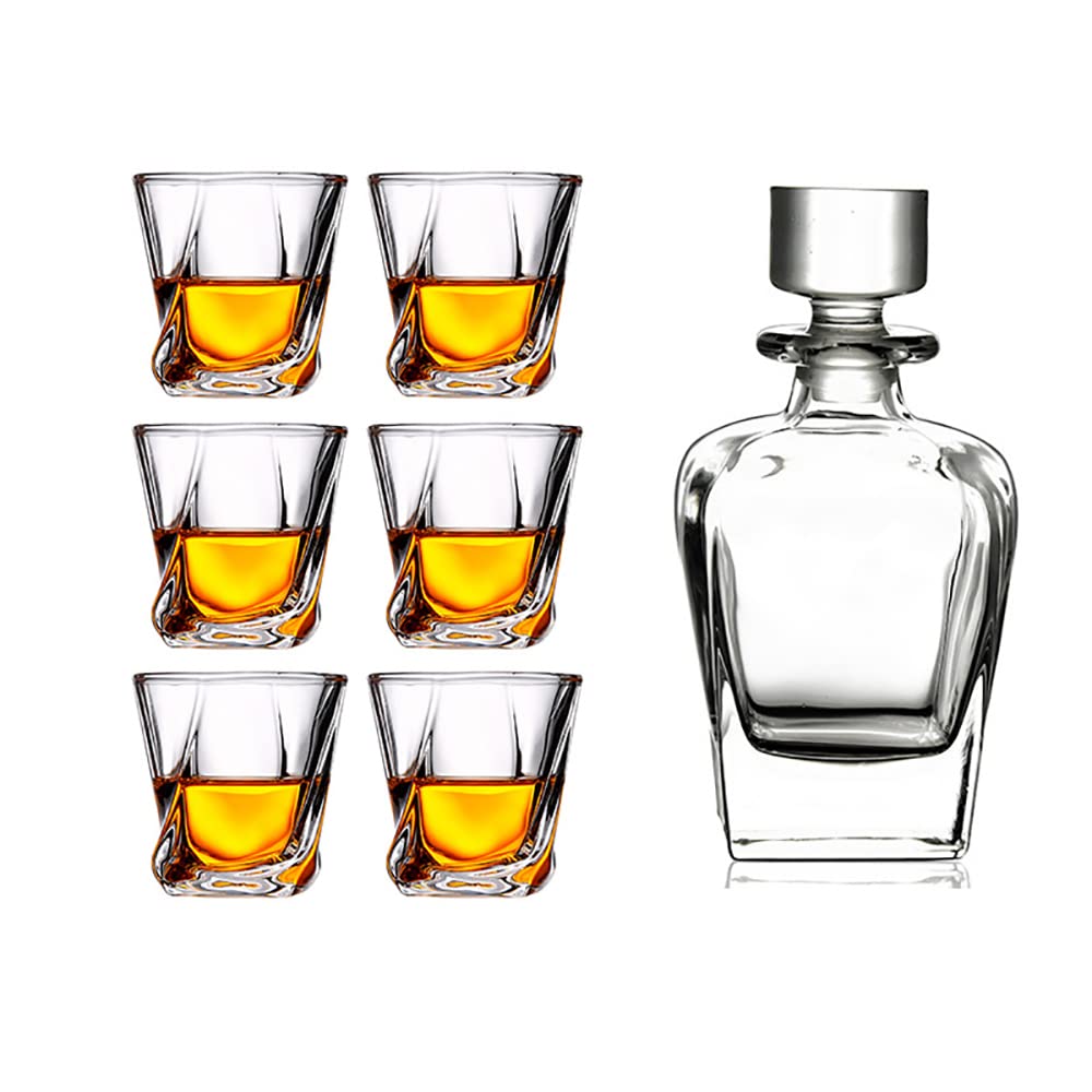 Juego De Vasos De Whisky De Cristal De 2/4/6 para Vino, Copa De Bourbon, Whisky Escocés, Cóctel, Coñac, Whisky Irlandés, Copa De Degustación De Vino Profesional con Caja De Lujo (6 Tazas)