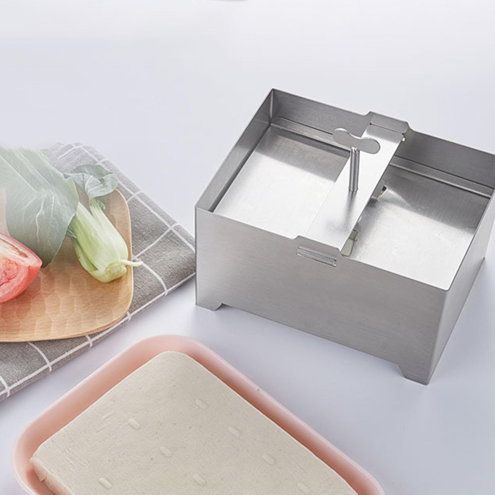 Presse à fromage, moule à fromage domestique avec drainage et plateau d'égouttement – Machine à fromage réglable à pression pour salle à manger familiale, cuisine, restaurant, pâtisserie