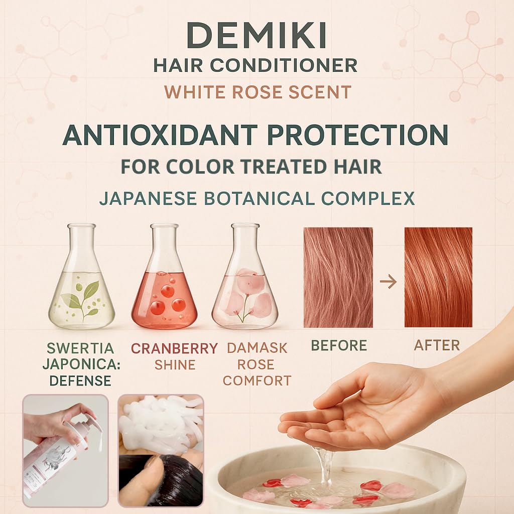 DEMIKI Japanese Conditioner Hair Care, Keratin Hair Treatment Hair Conditioner for Women, Frizz Ease, Color Safe, Deep Conditioner for Dry Damaged Hair, Sulfate-Free Anti-Dandruff 450ml 16oz - Image 4