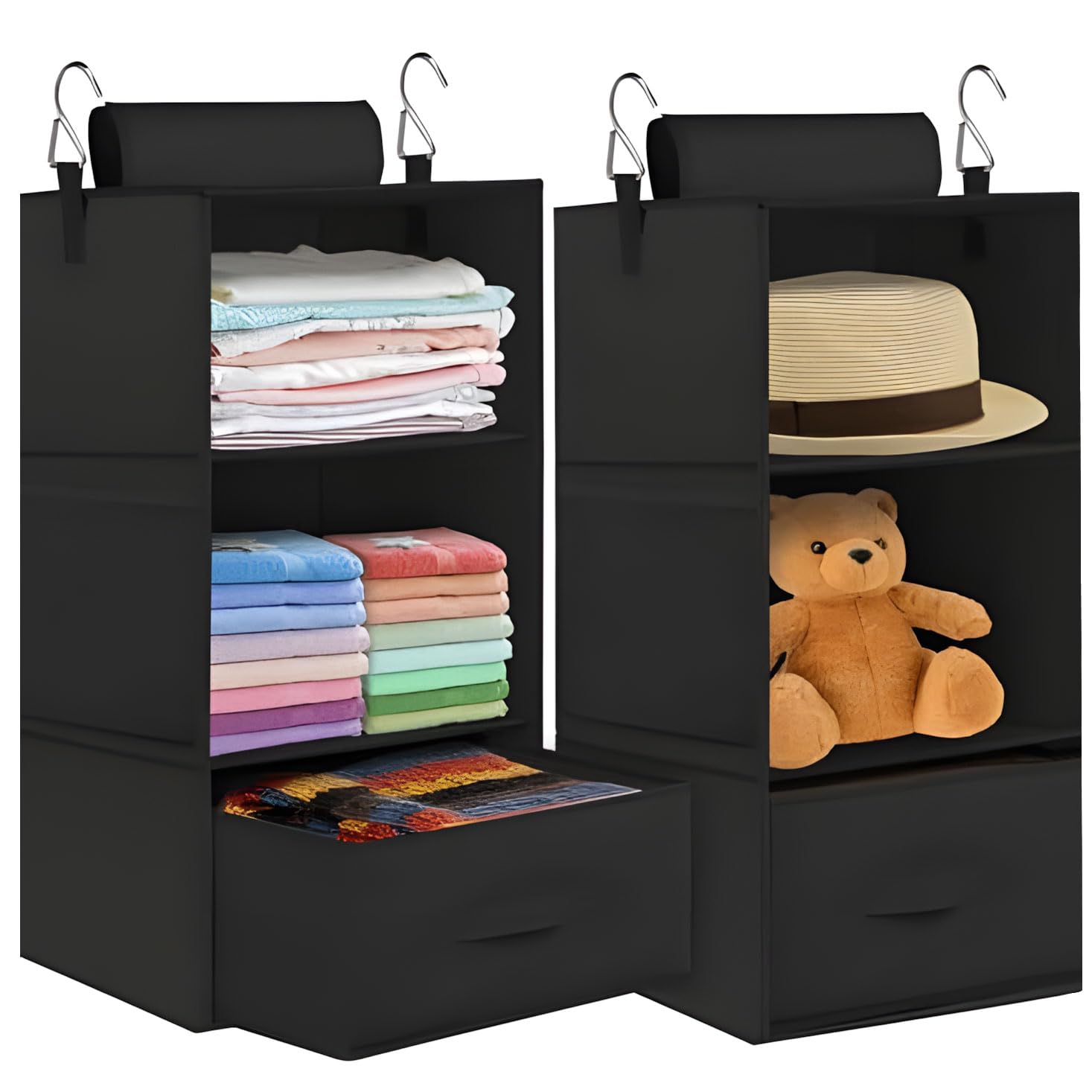 Zxfdsfdbnm Of 2 Over Door Hanging Shelves Built with Reinforced Hooks for Travel Laundry Compact Foldable Wardrobe Hanging Shelves