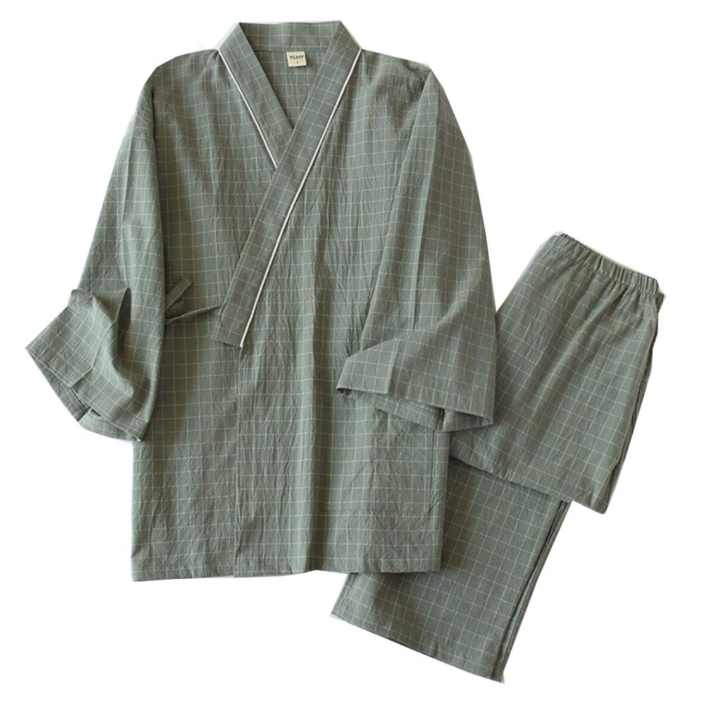 un-brand Kimono japonés para Hombre, Suelto, Informal, para el hogar, Pijamas, Ropa de Dormir, Talla XL O53