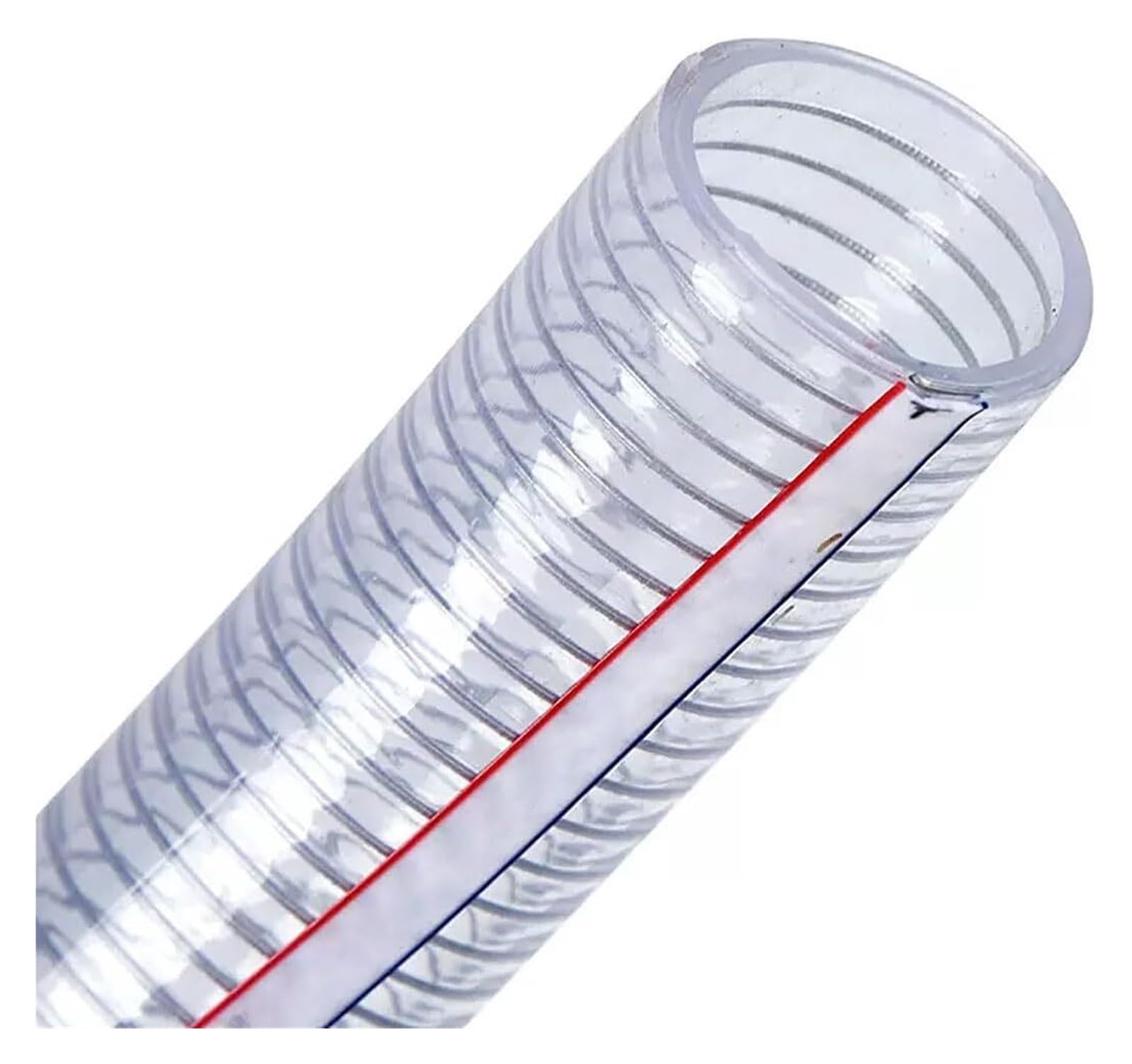 Wire Reinforced Hose, PVC Steel Wire Reinforced Transparent Hose 1 Meter Water Oil Air Transfer Multiple Sizes(40mm x 3.5mm)