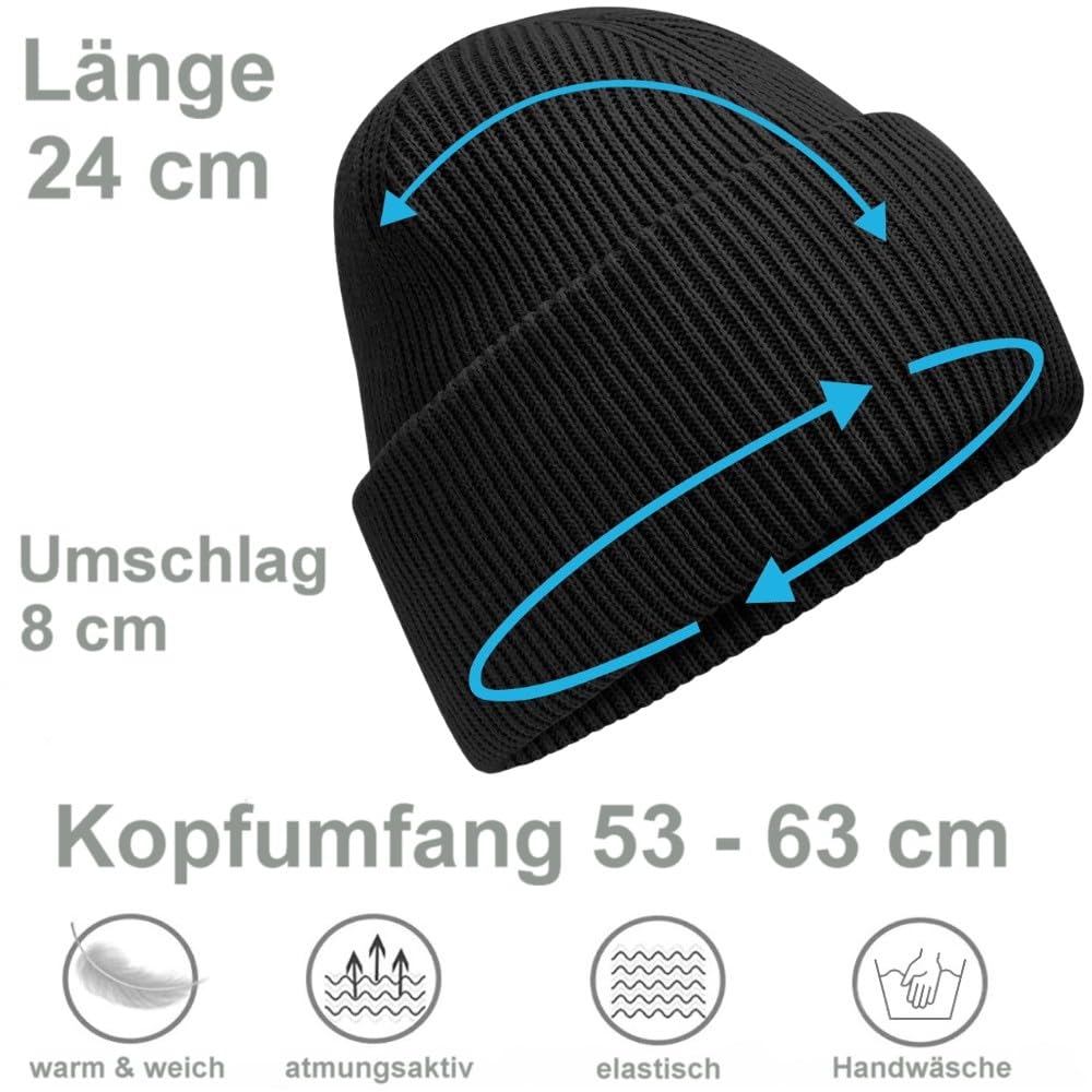 Hatstar Warme Damen Beanie Mütze | Herren Grobstrick Wintermütze | Wollmütze Strickmütze | Unisex für Damen und Herren | Weich und Dick